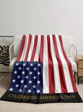America's 250th Minky Blanket - Patriotic USA Flag Throw for Independence Day & Memorial Celebrations